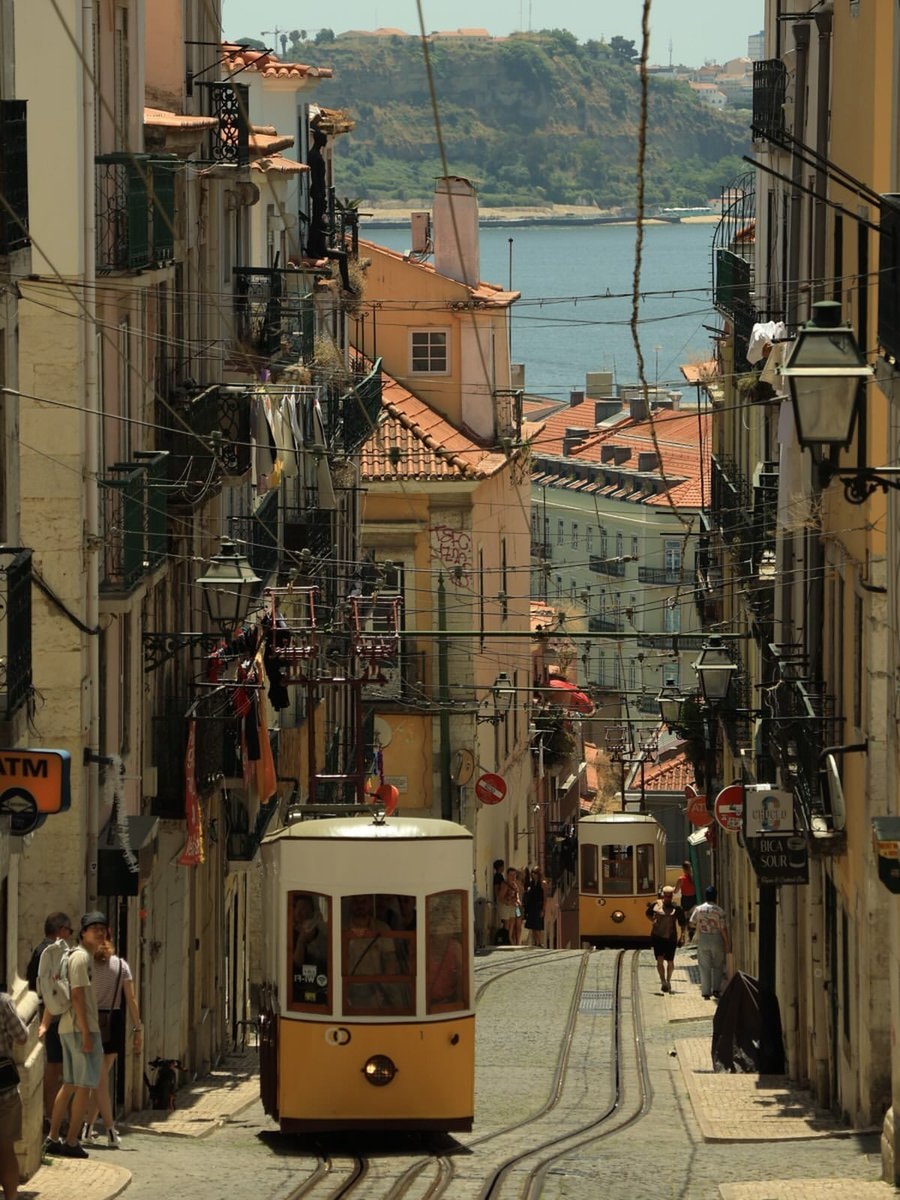 Lisbon Portugal yellow trams