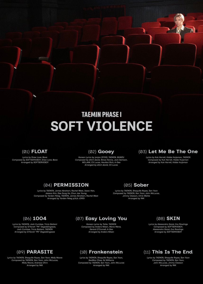 TAEMIN PHASE 1 SOFT Violence tracklist (photo 1 of 2)
