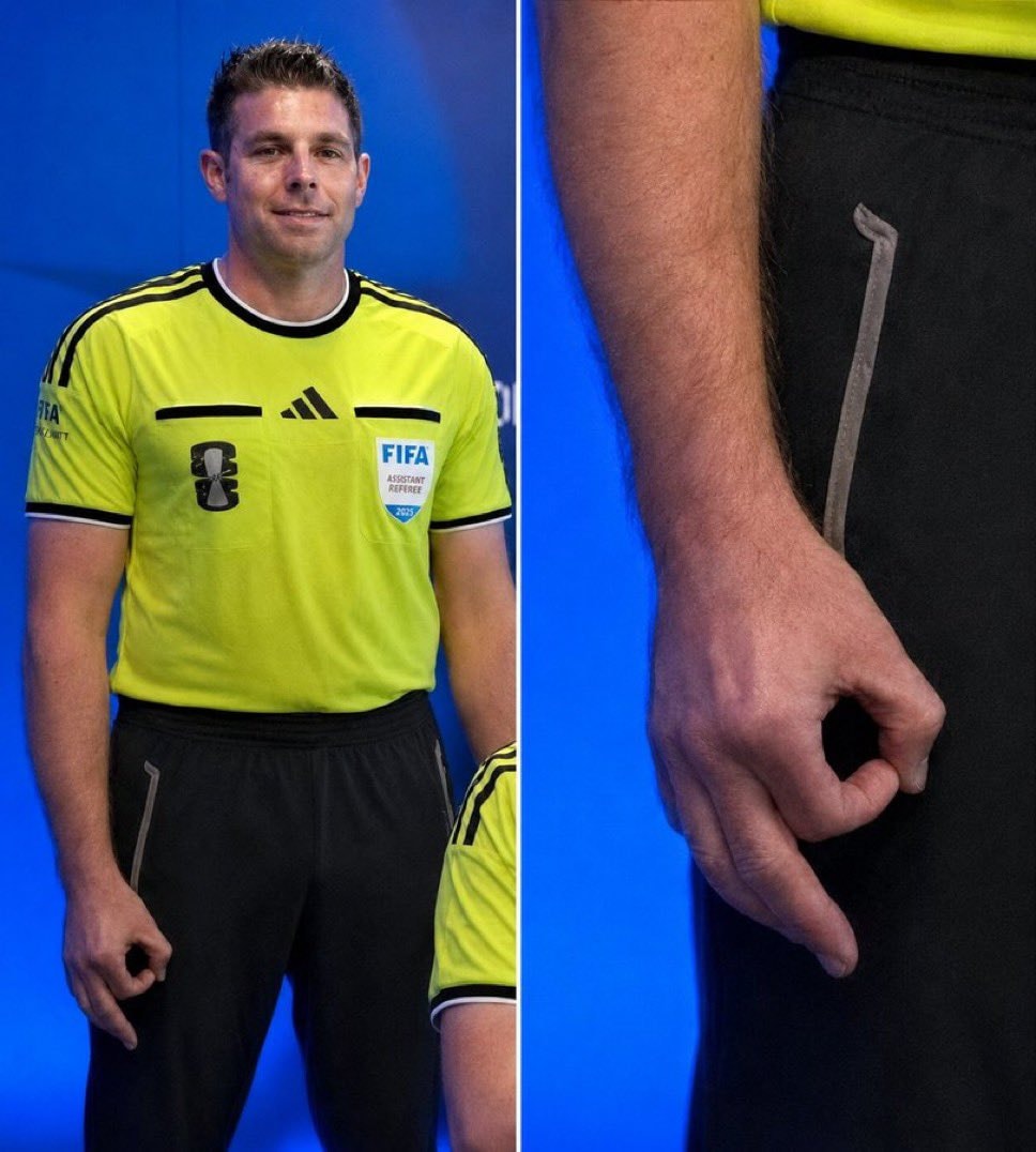 Shaun Evans FIFA assistant referee hand gesture 2025