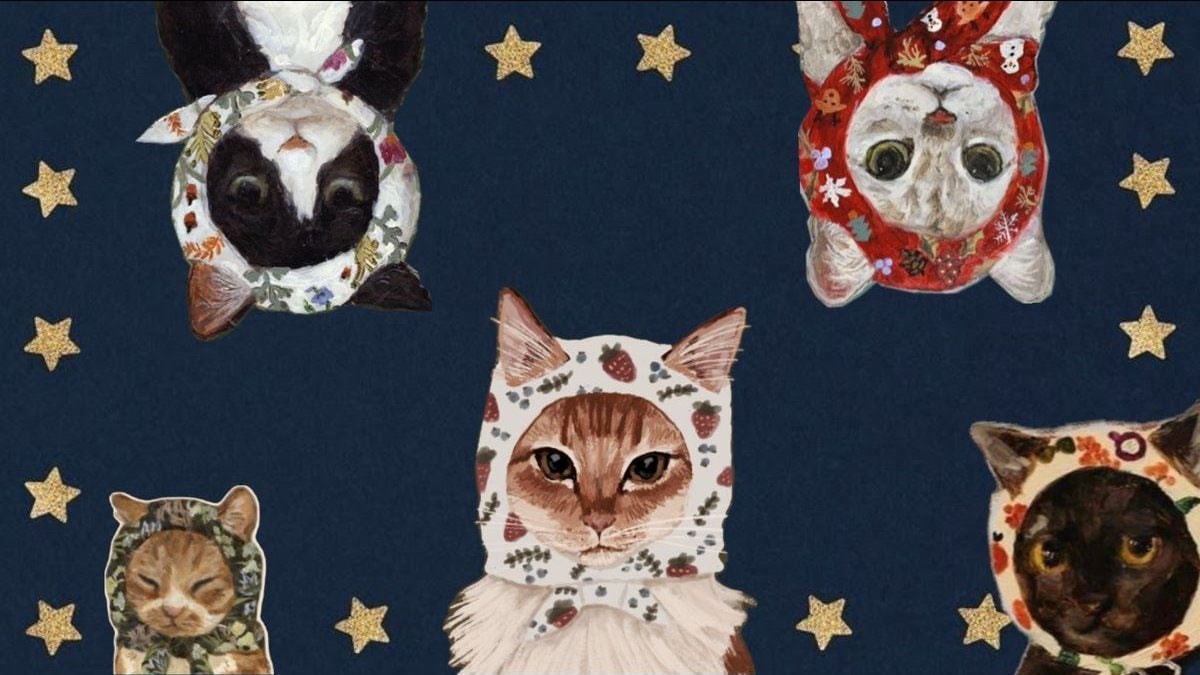 Three cats floral bonnets stars (photo 4 of 4)