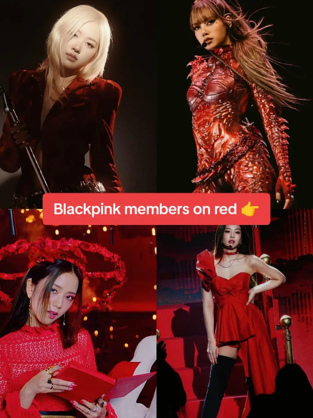 Blackpink members on red edit