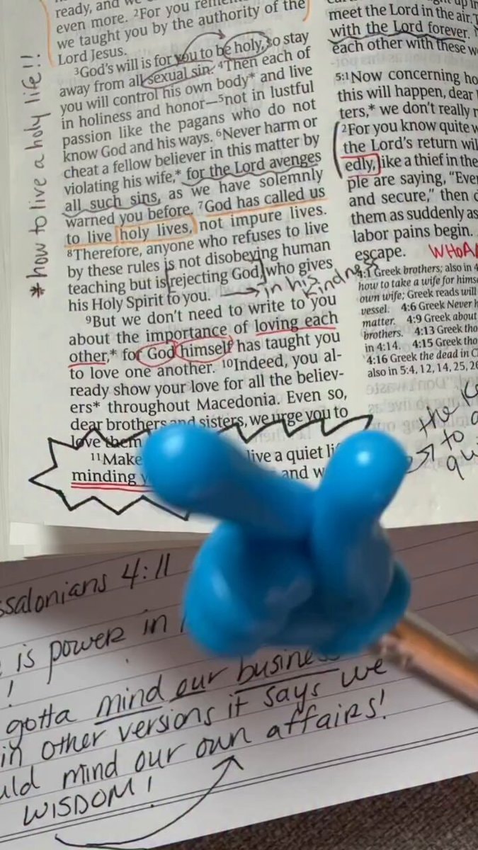 Bible with handwritten notes