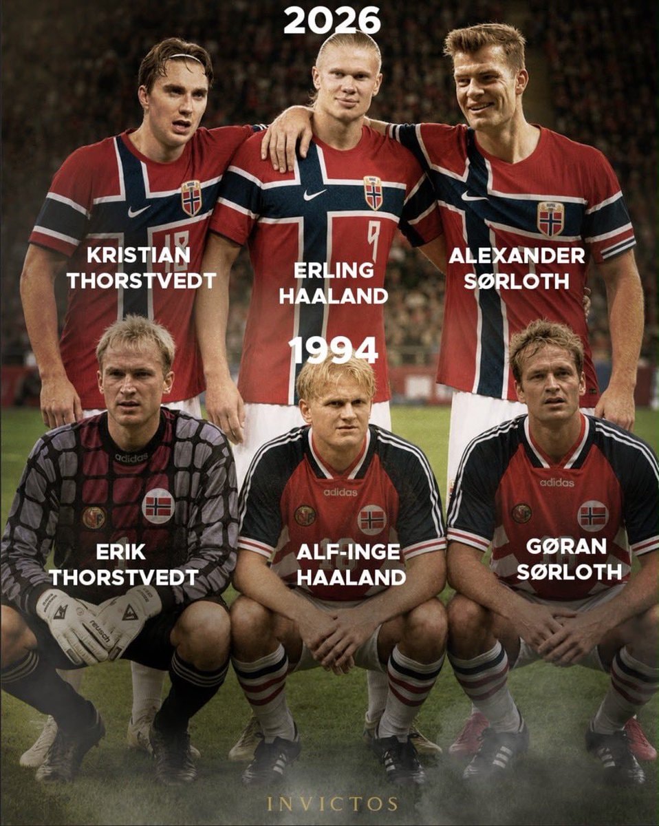 Norway 1994 and 2026 Haaland Sørloth Thorstvedt