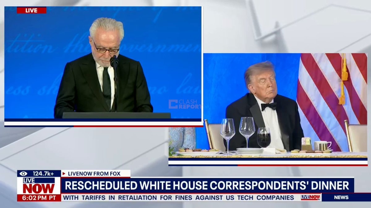 Trump smirks at WSJ reporters during Correspondents' Dinner