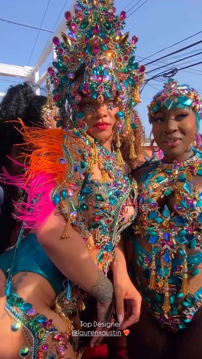 Rihanna and Spice Barbados carnival costumes
