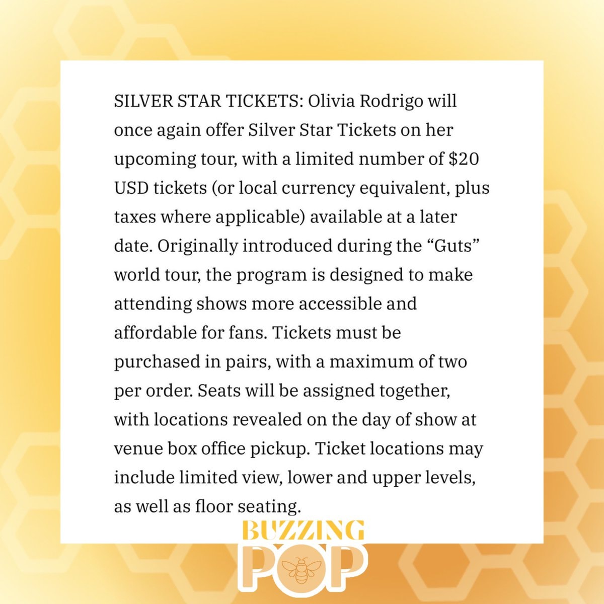 Olivia Rodrigo Unraveled Tour Tickets (photo 2 of 2)