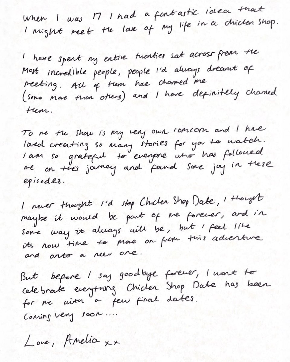 Amelia Dimoldenberg ending Chicken Shop Date (photo 2 of 2)