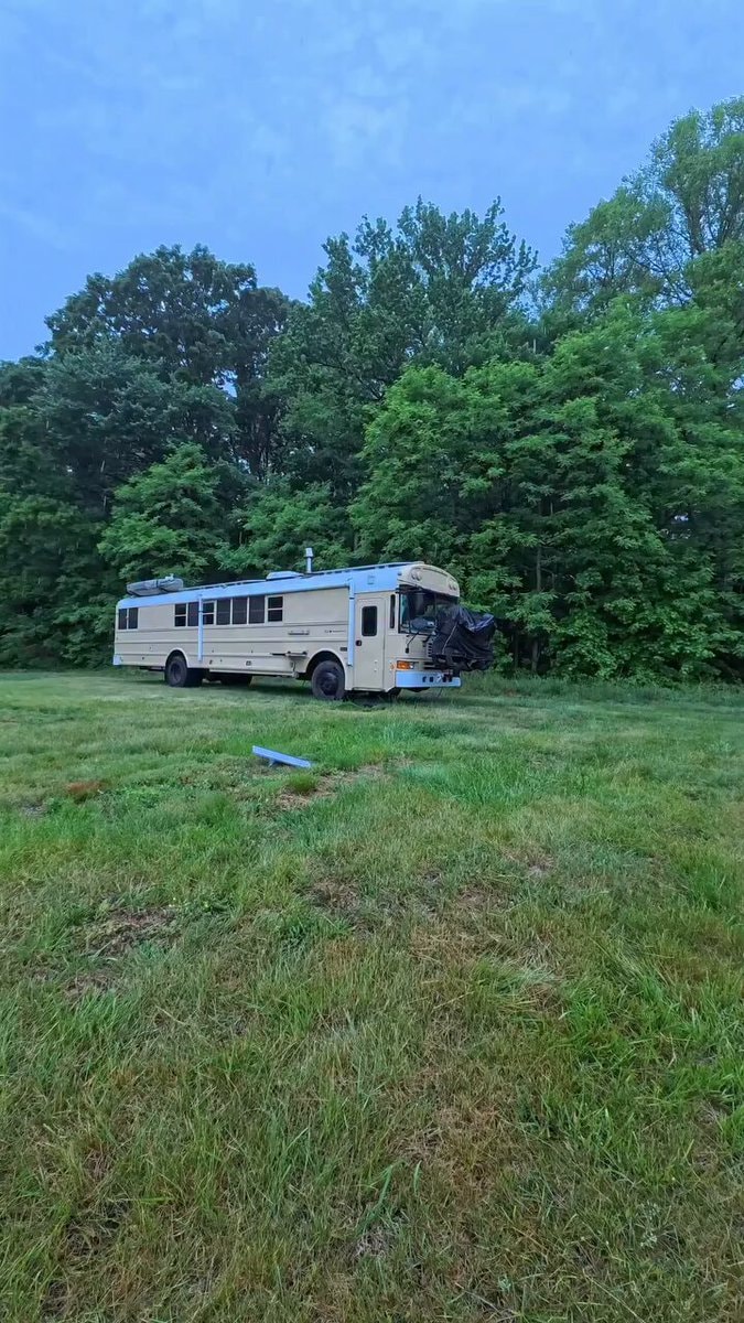 Converted school bus home