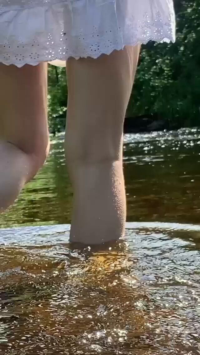 Person walking in shallow water