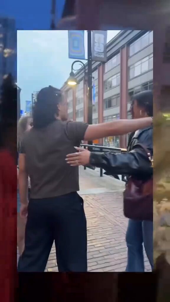 Jalen and India with fans in Vancouver