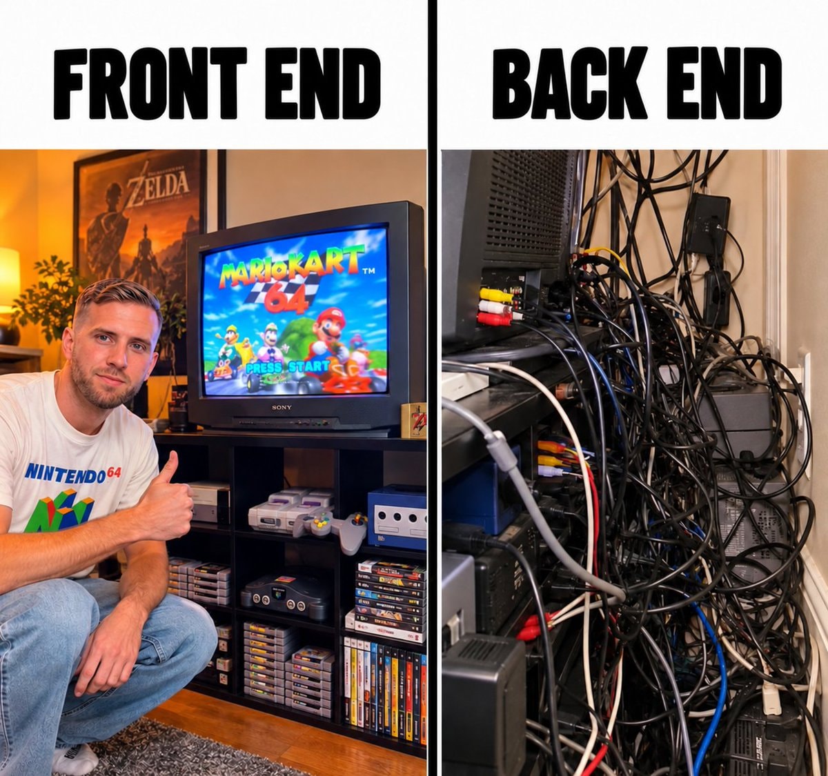 Nintendo 64 front end vs back end
