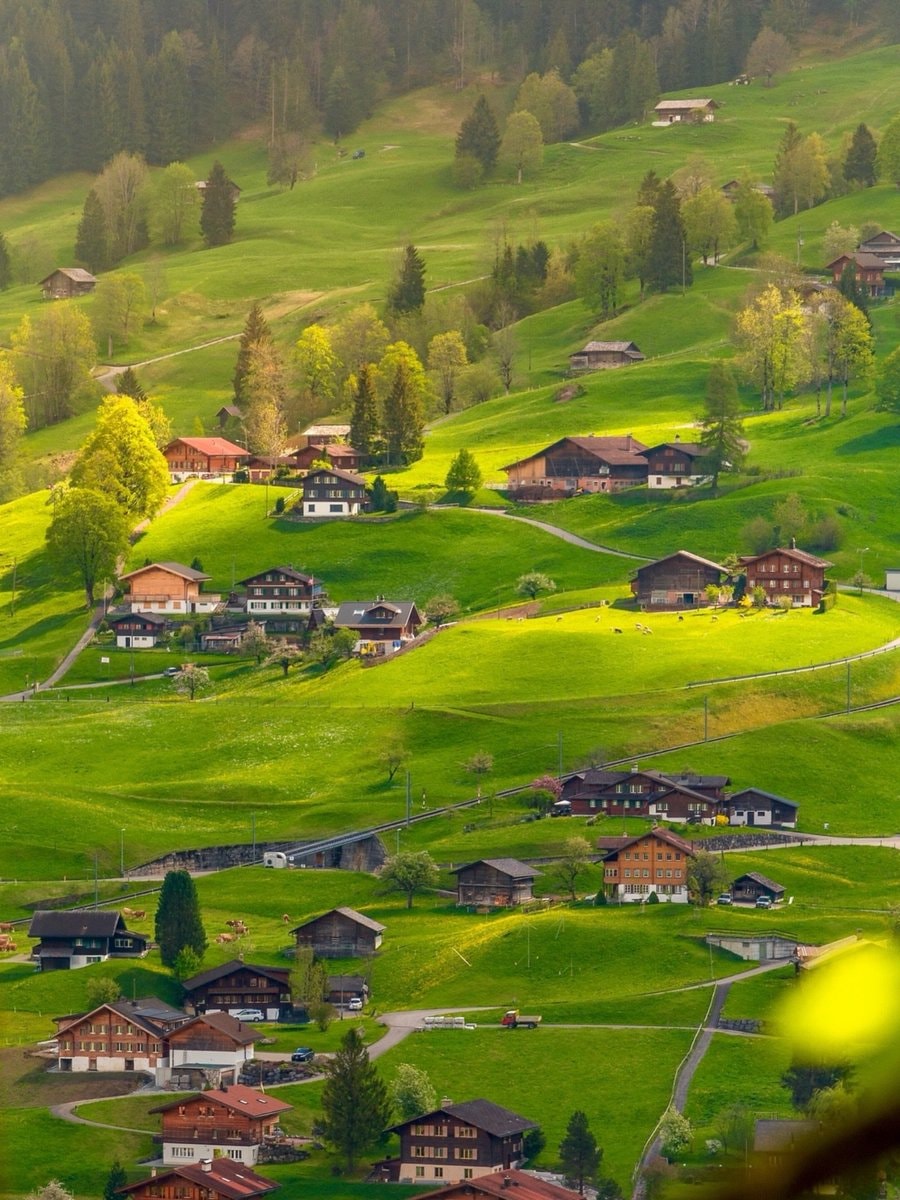 Switzerland hillside village