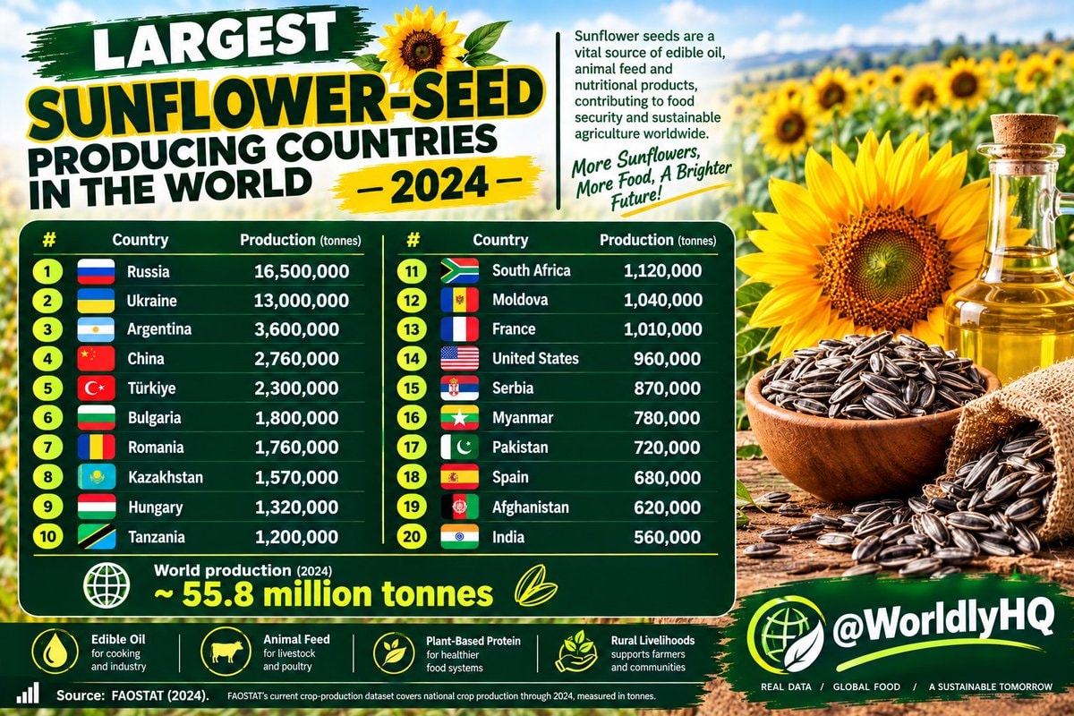 Top sunflower seed producers 2024