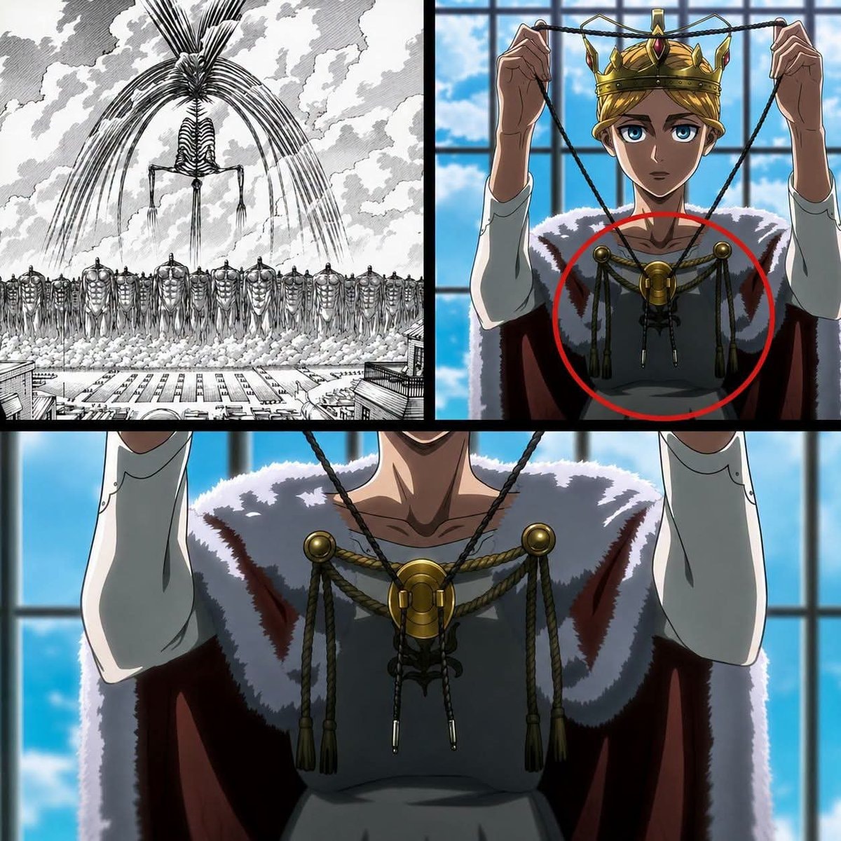Attack on Titan foreshadowing collage