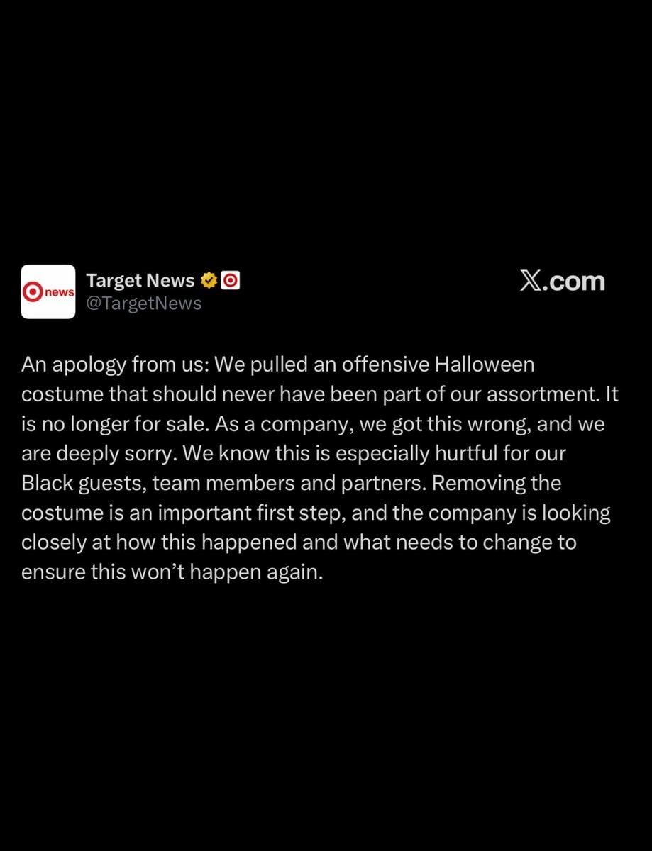 Target Halloween clown costume apology (photo 2 of 2)