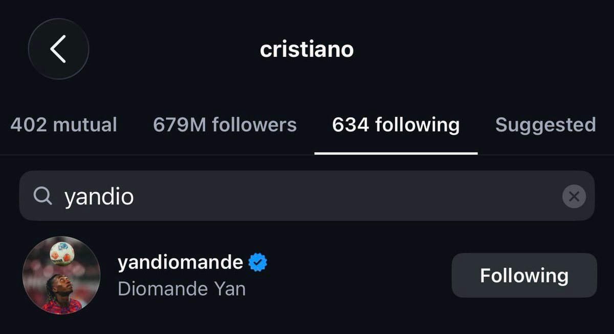 Cristiano follows Yan Diomande