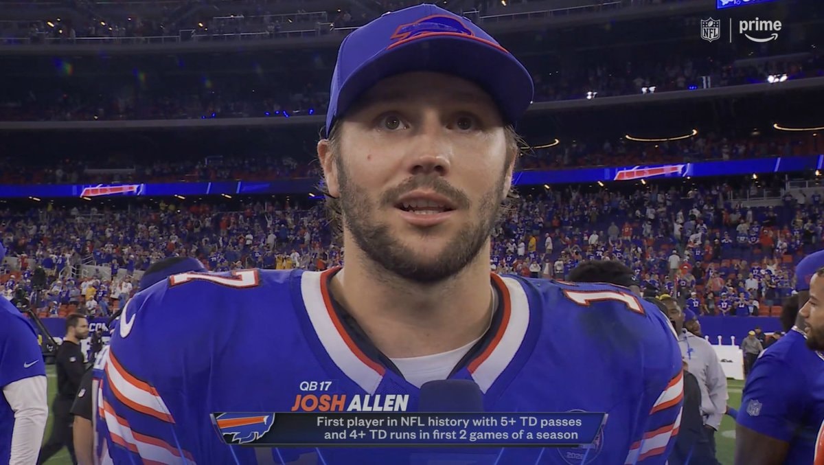 Josh Allen first NFL player 5+ pass TD 4+ rush TD first two games