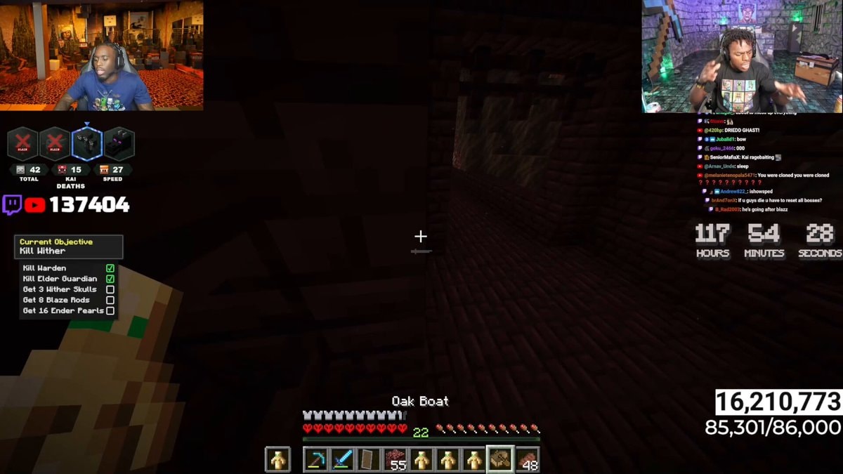 Kai Cenat iShowSpeed Minecraft argument
