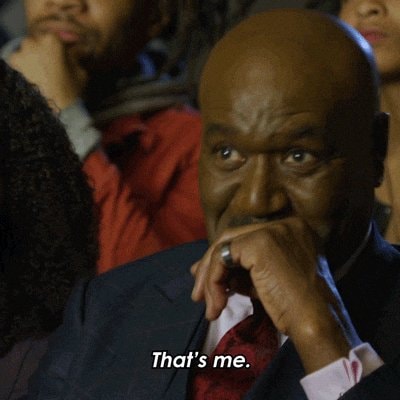 Man in suit realizing That's me