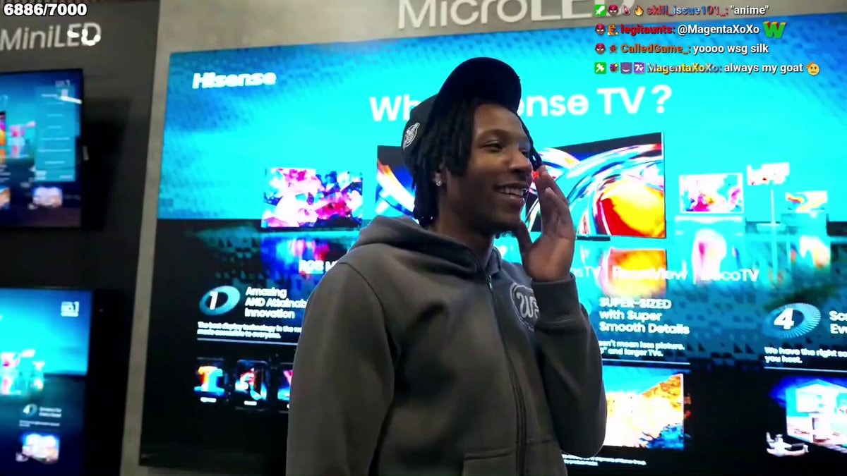 Silky near fall into $100,000 TV at Best Buy
