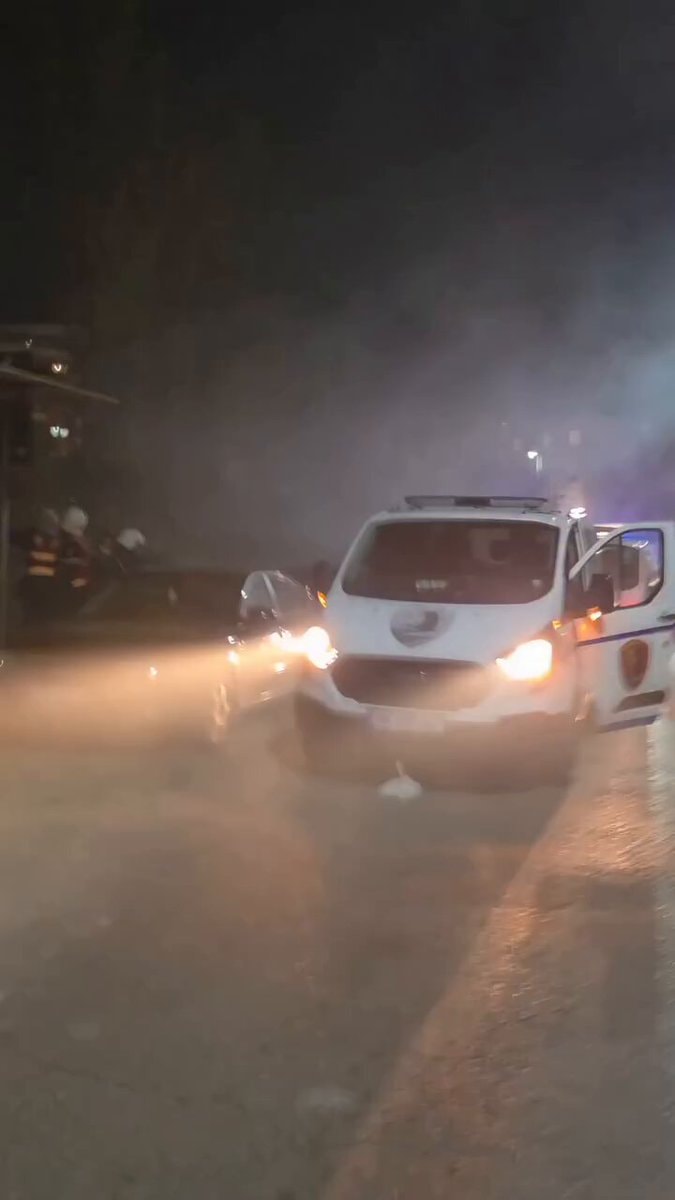 Tirana Albania police baton protester