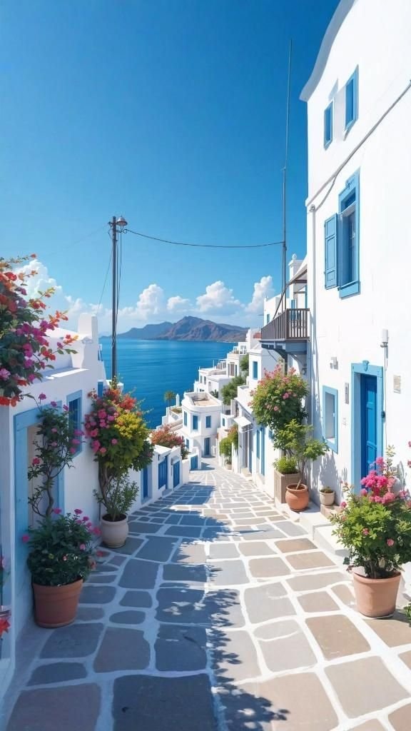 Mykonos Greece island streets Mykonos Greece island streets