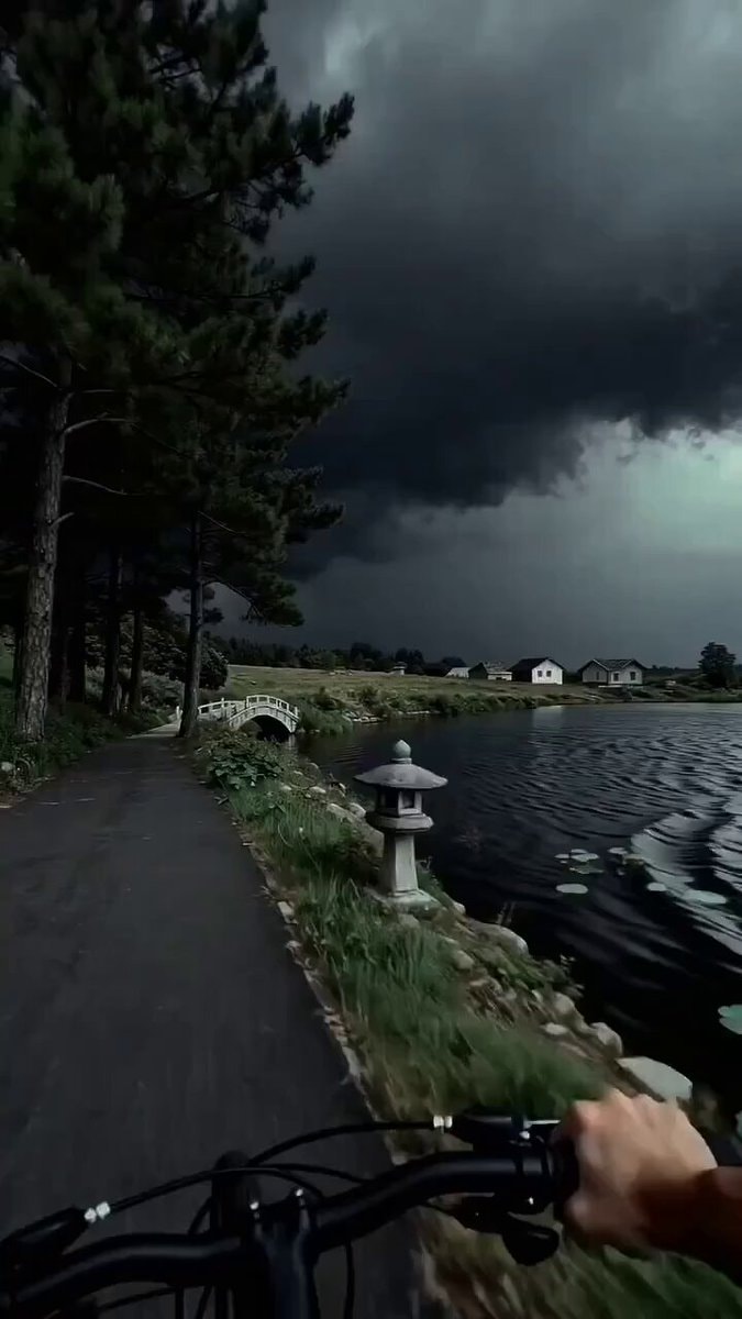 stormy lakeside bike ride