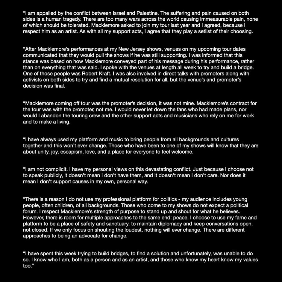 Ed Sheeran Macklemore tour statement (photo 2 of 2) Ed Sheeran Macklemore tour statement (photo 2 of 2)