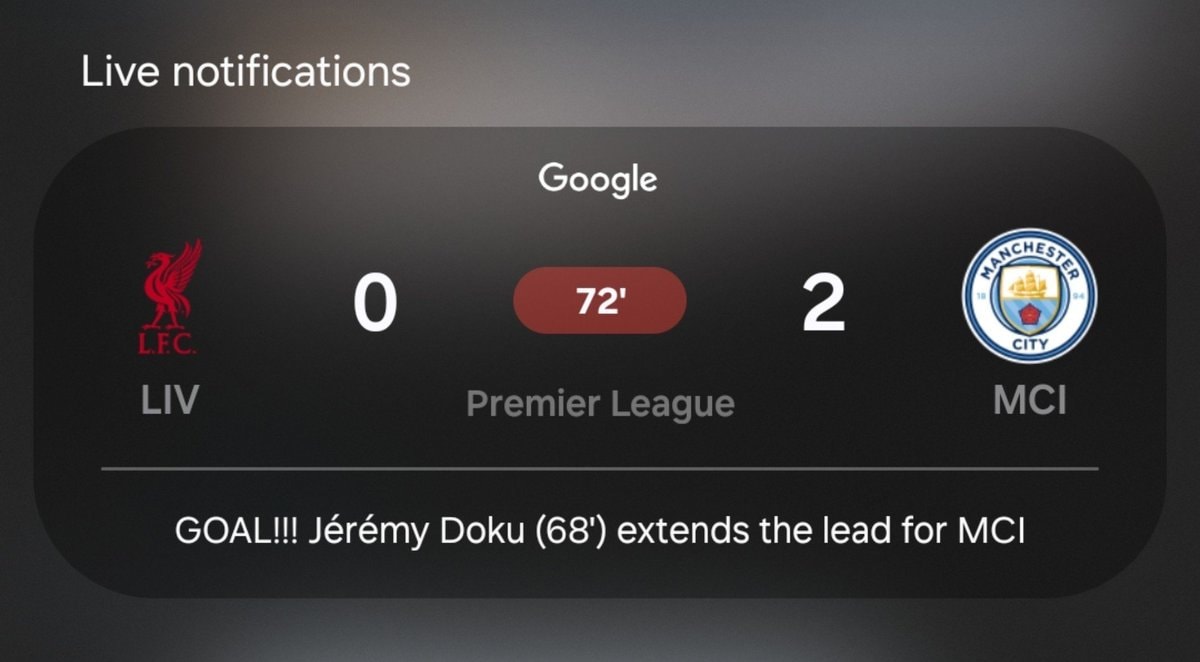 Liverpool match notification Liverpool match notification
