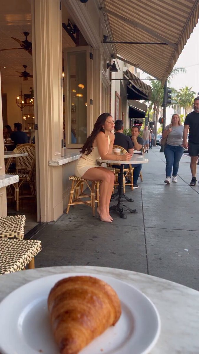 woman at cafe table