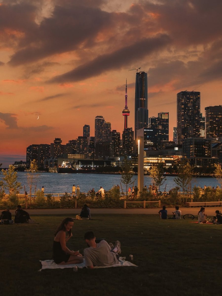 toronto skyline picnic sunset toronto skyline picnic sunset