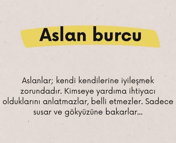 Aslan burcu astrology text 🦁