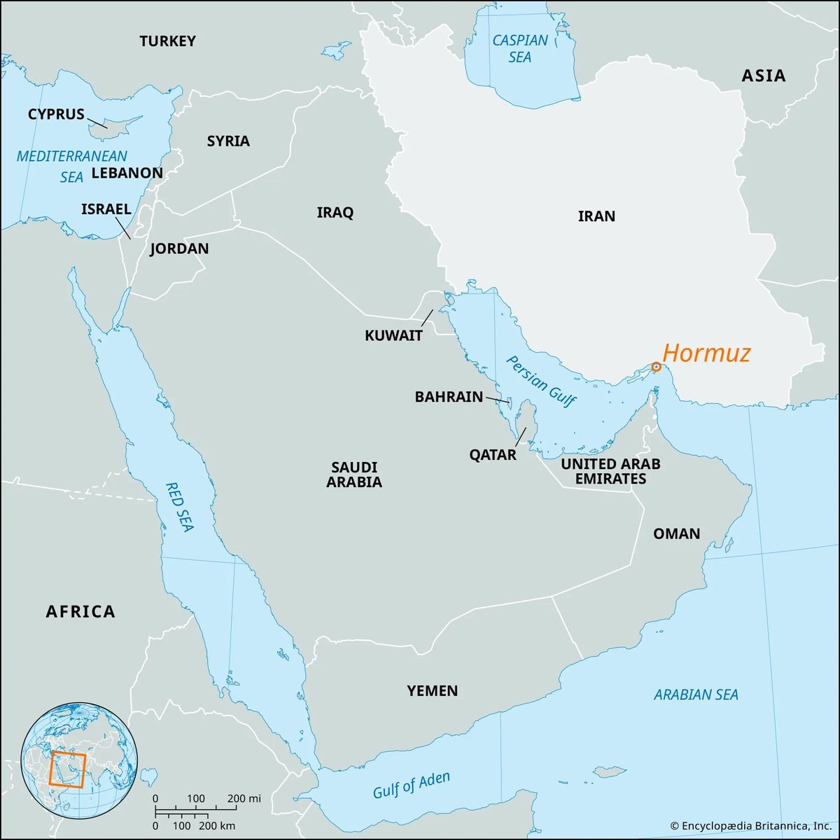 Strait of Hormuz map
