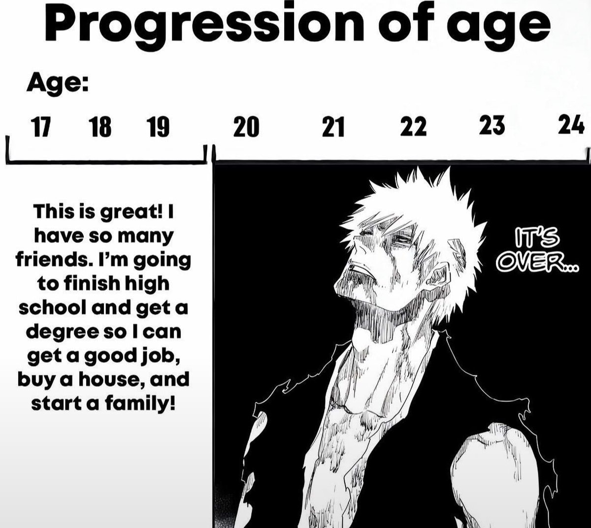 meme contrast youth and reality