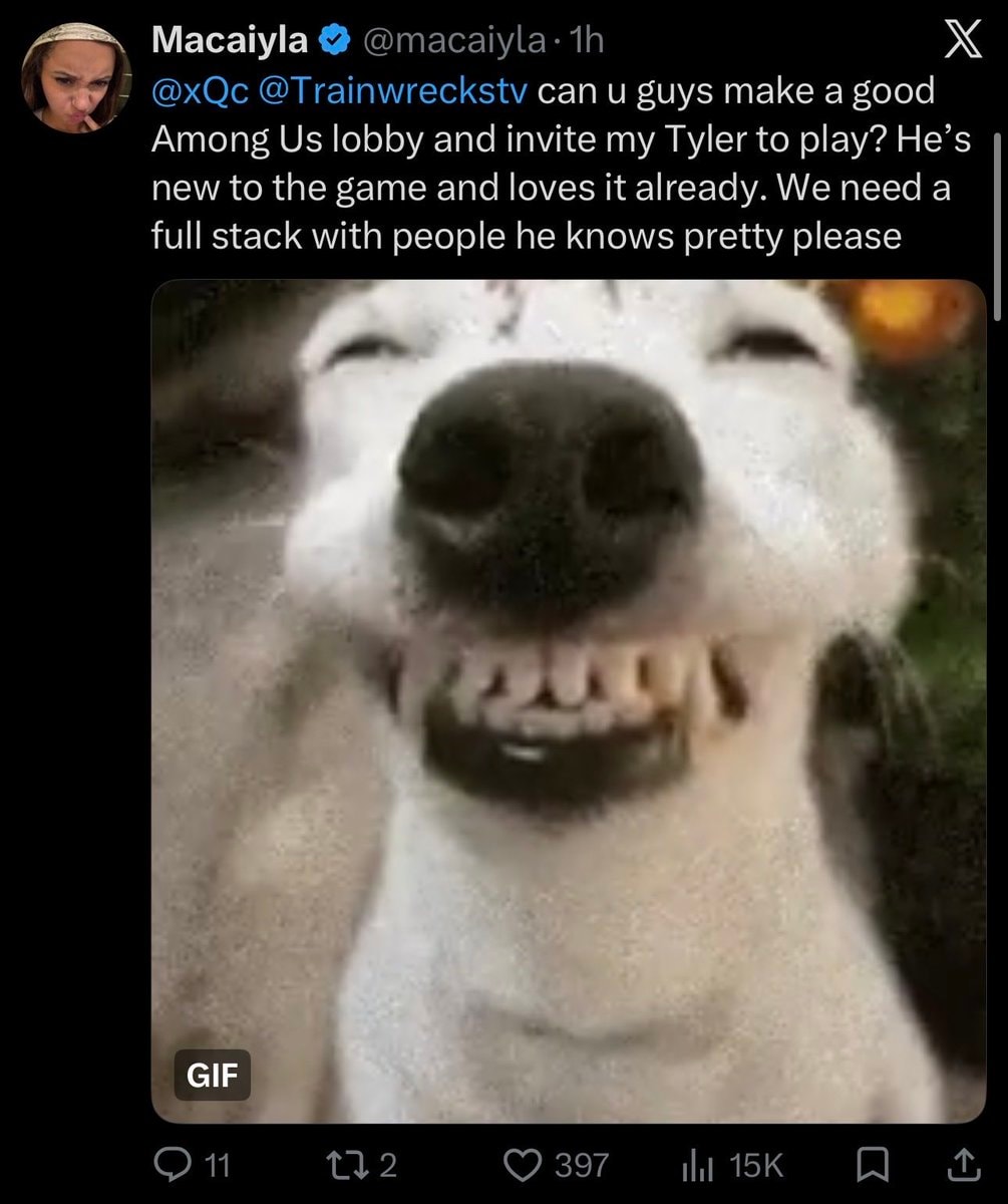 Macaiyla requests Among Us lobby with xQc Train and Tyler1