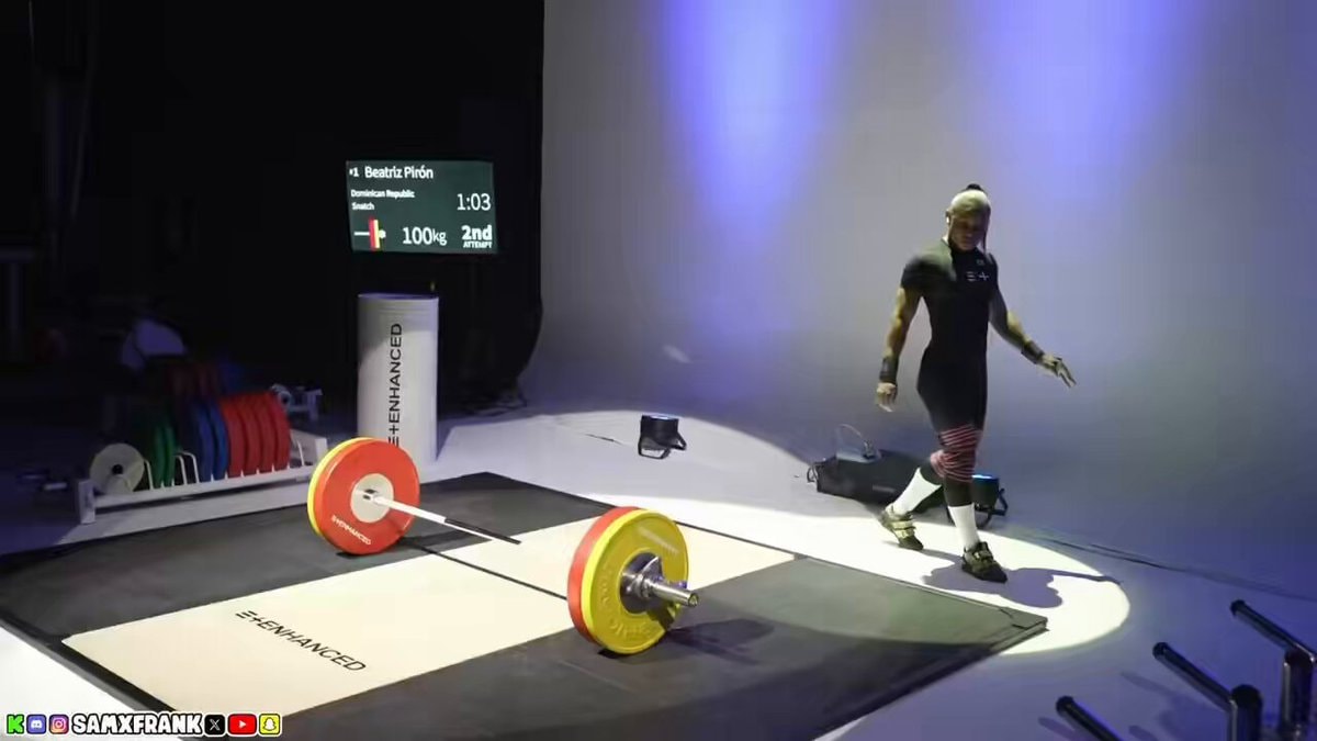 Beatriz Pirón 100kg snatch world record