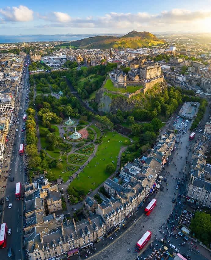 Edinburgh castle aerial view Edinburgh castle aerial view