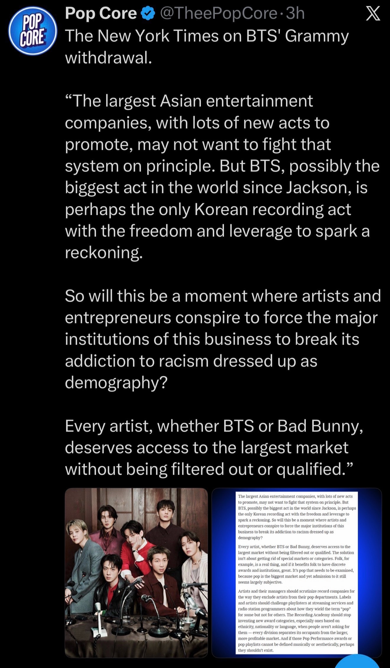 NYT opinion BTS Grammys reckoning (photo 2 of 3)