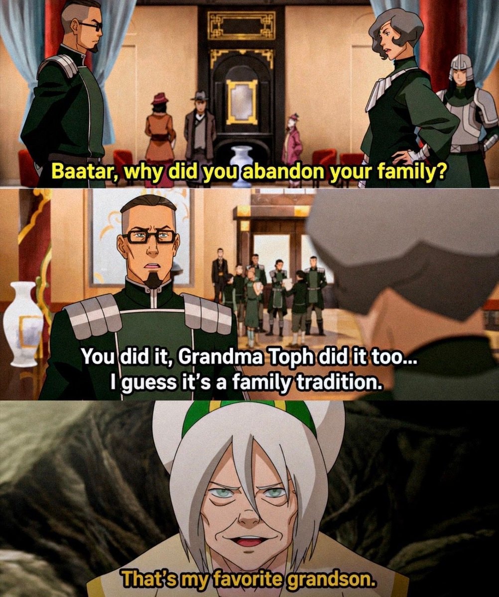 Avatar Baatar family tradition meme