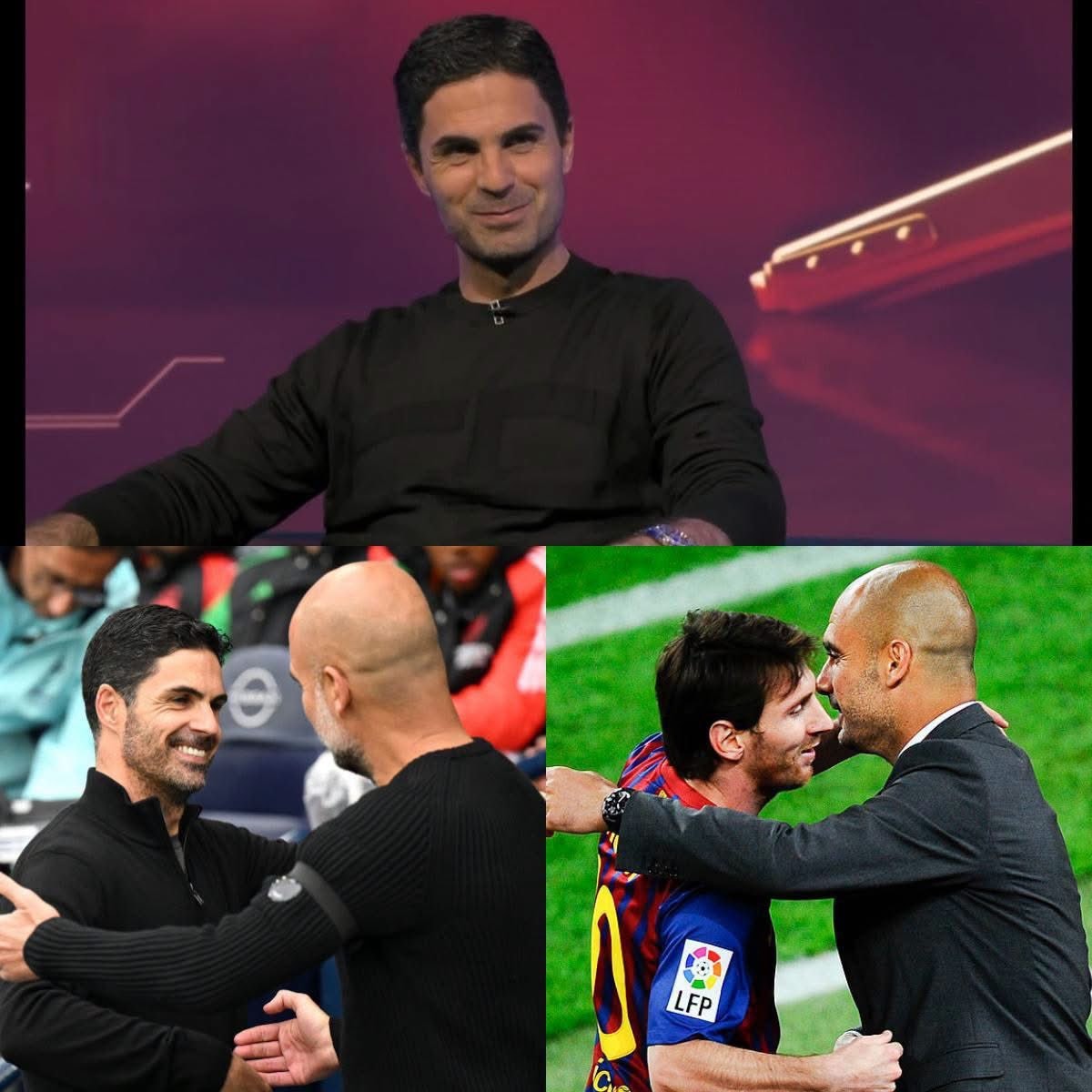 Mikel Arteta Pep Guardiola Messi Ballon d'Or