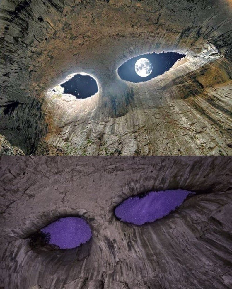 Prohodna Cave Bulgaria eyes