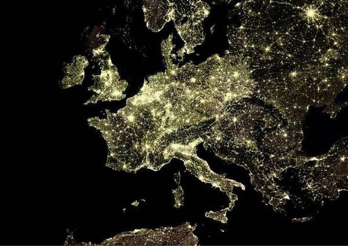 europe at night satellite view europe at night satellite view