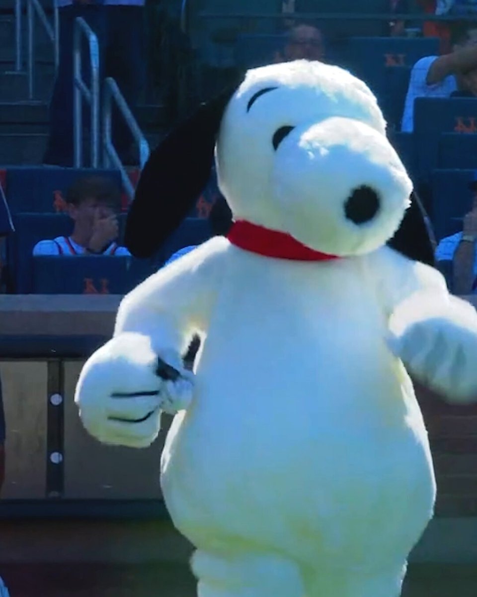 Snoopy Mets first pitch