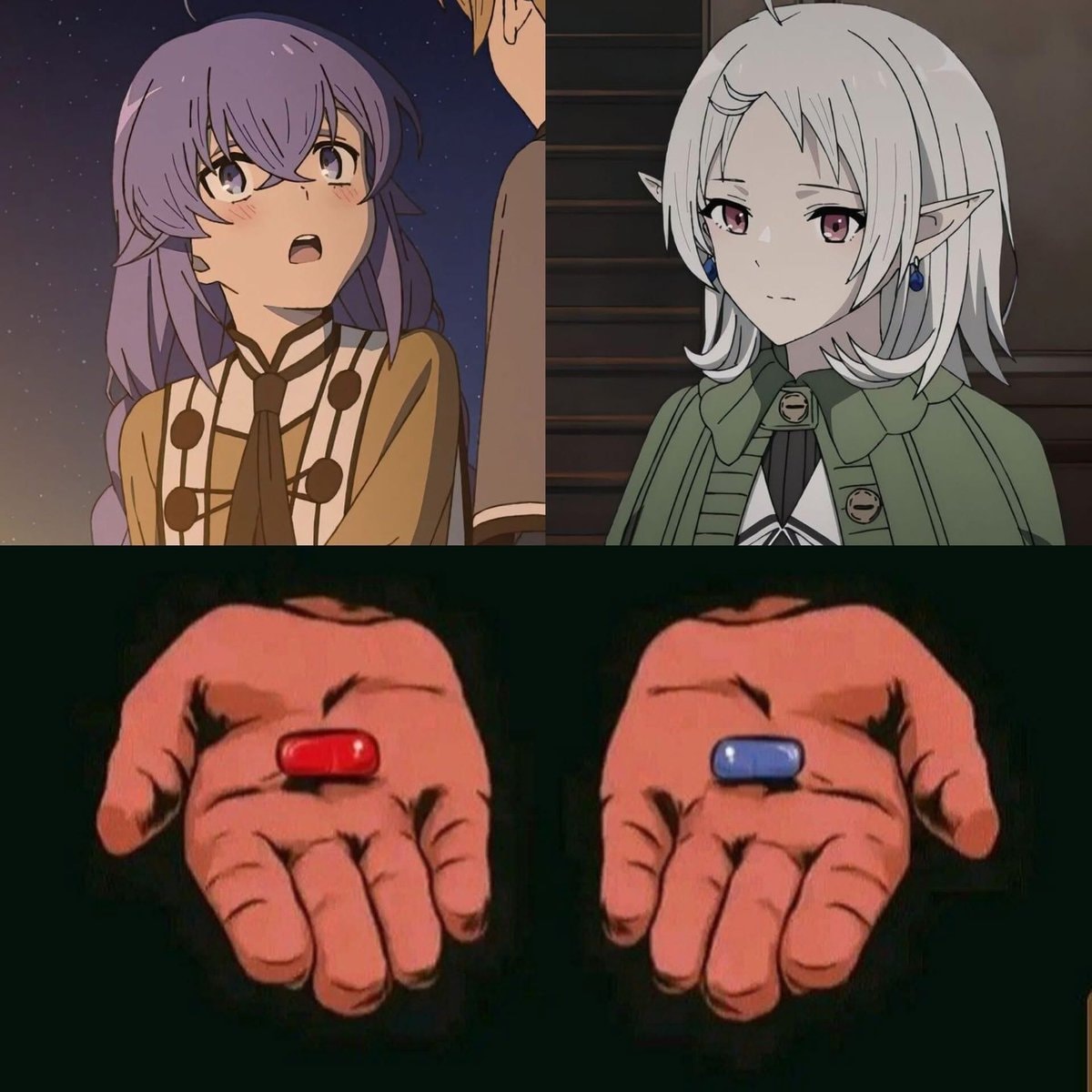 Matrix meme red blue pill