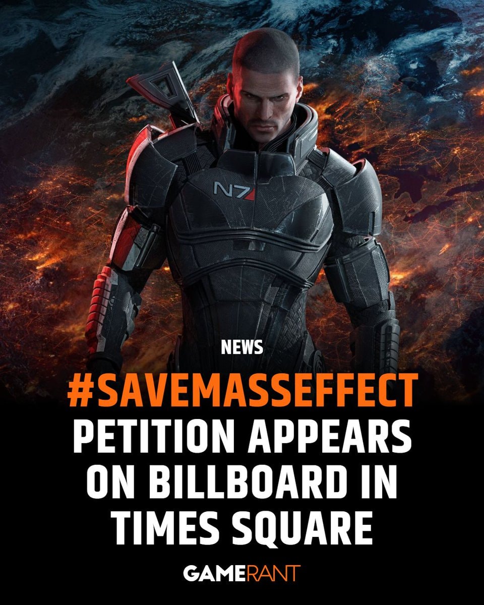 #SaveMassEffect Times Square billboard