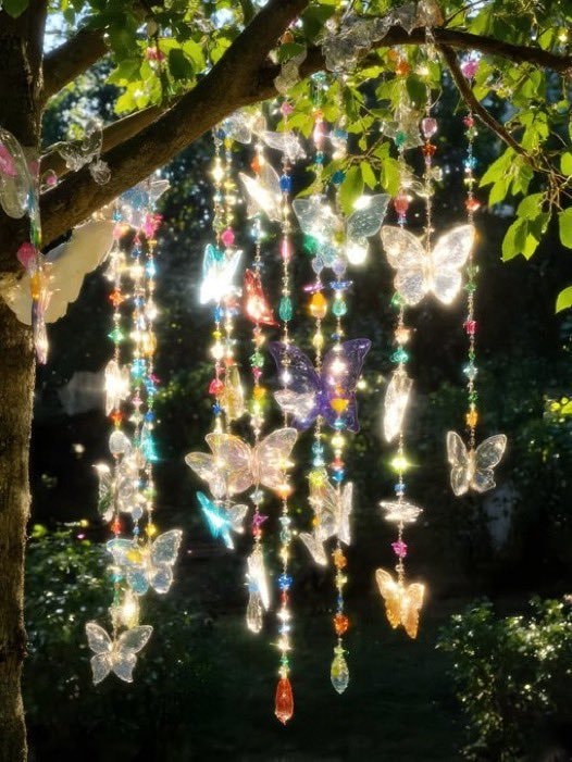 fairycore tree with butterfly ornaments and lights (photo 2 of 2)