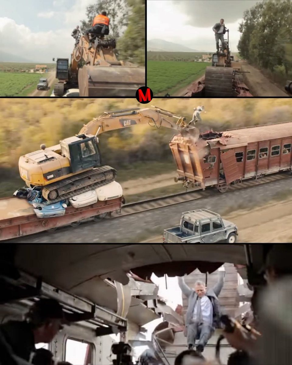 Skyfall 2012 practical excavator stunt