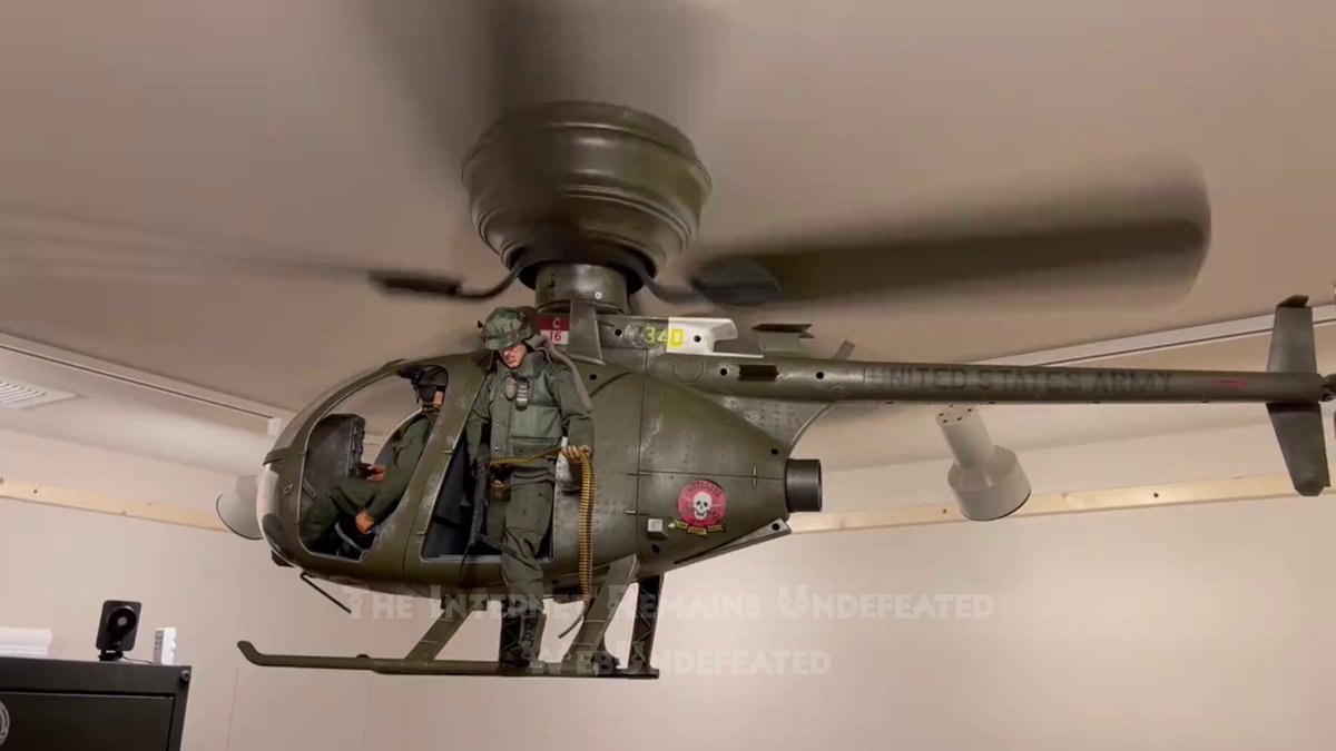 Miniature helicopter ceiling fan