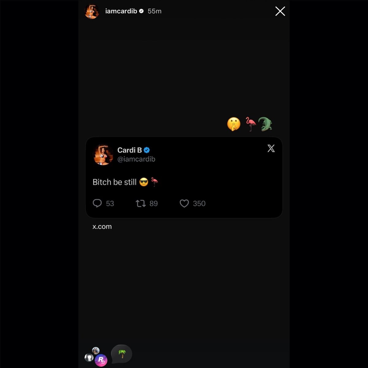 Rockstar Games comments on Cardi B Instagram 🌴 (photo 2 of 2)