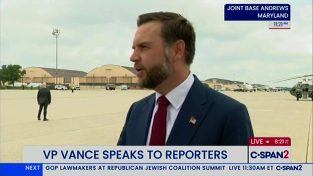 VP Vance speaks to reporters C-SPAN2